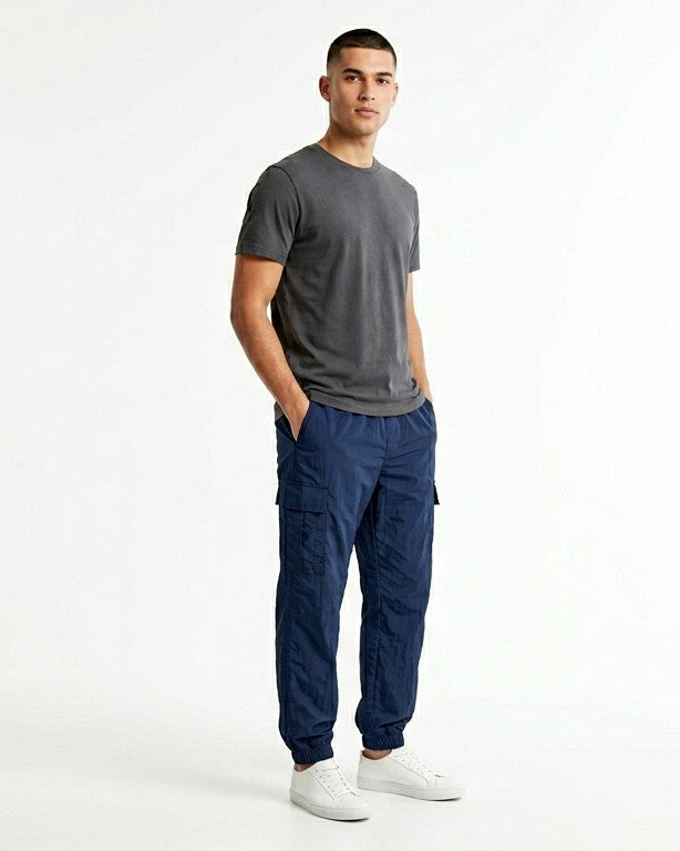 Men's Premium Cargo Trousers - Multi Pocket Casual Wear (wavy Blue)