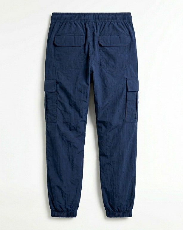 Men's Premium Cargo Trousers - Multi Pocket Casual Wear (wavy Blue)