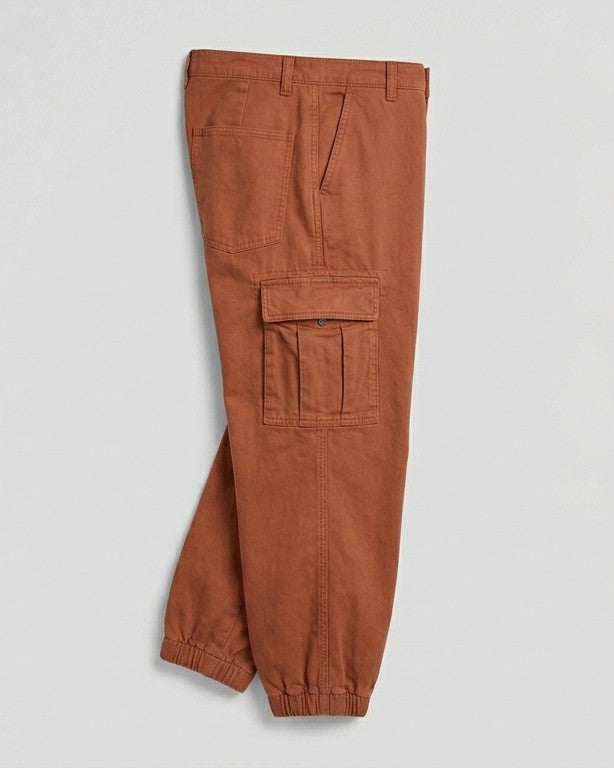 Men's Premium Cargo Trousers - Multi Pocket Casual Wear (orange/rust)
