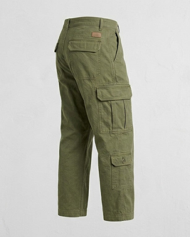 Men's Premium Cargo Trousers - Multi Pocket Casual Wear (olive/khaki green)